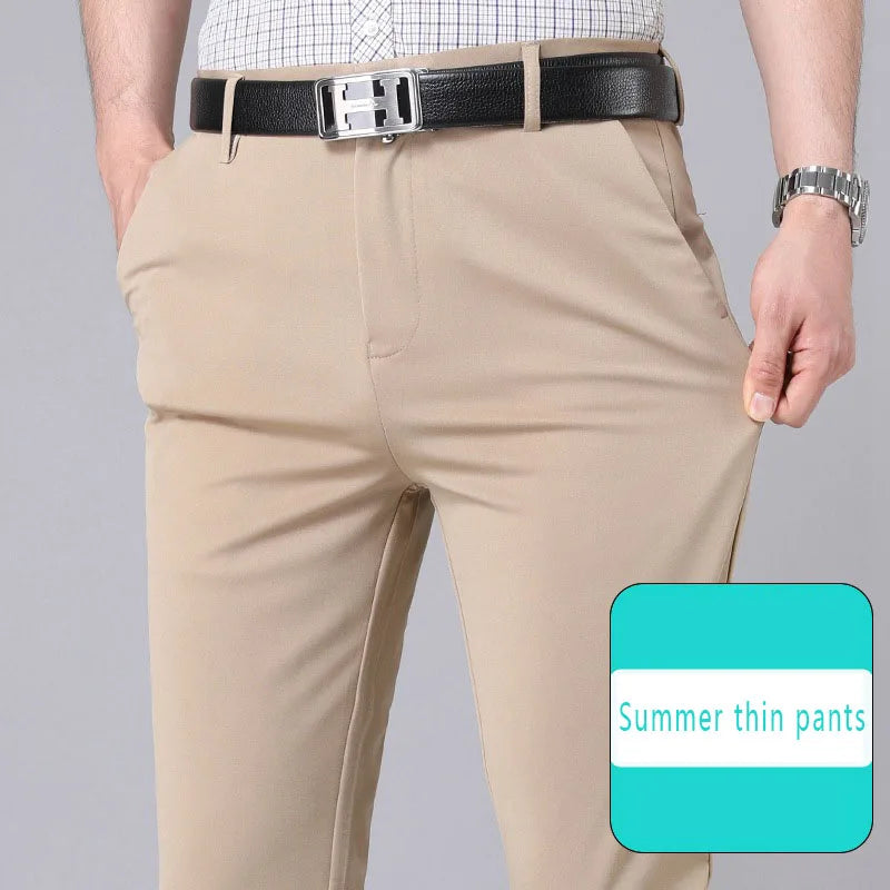 Men's Casual Trousers Pants Stretch Solid Quick Dry Spring & Summer