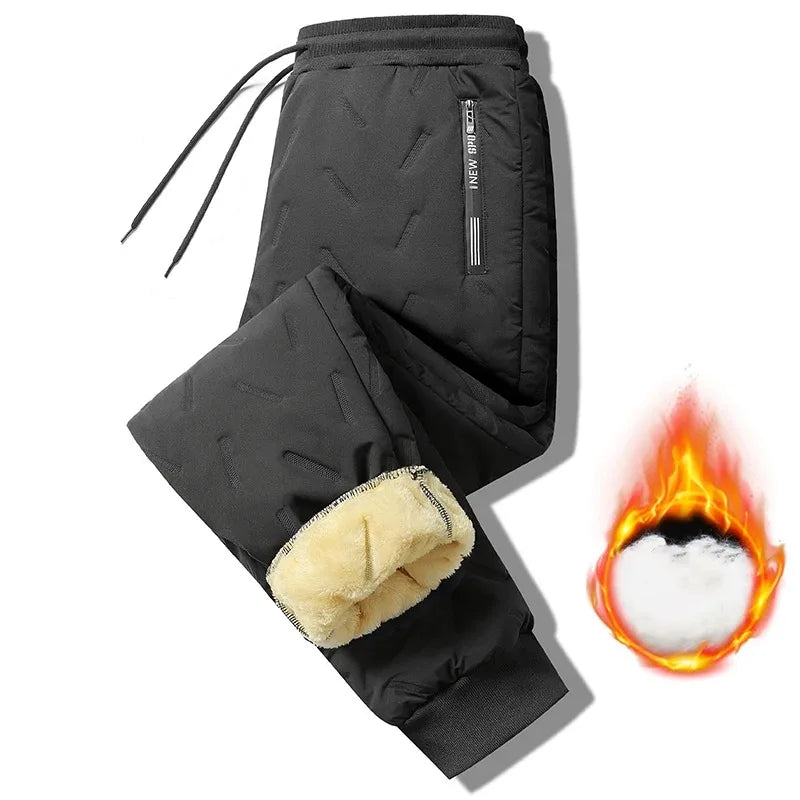 Women's Winter Thickened Plush Straight Drawstring Pants - Warm Fleece Lined Joggers