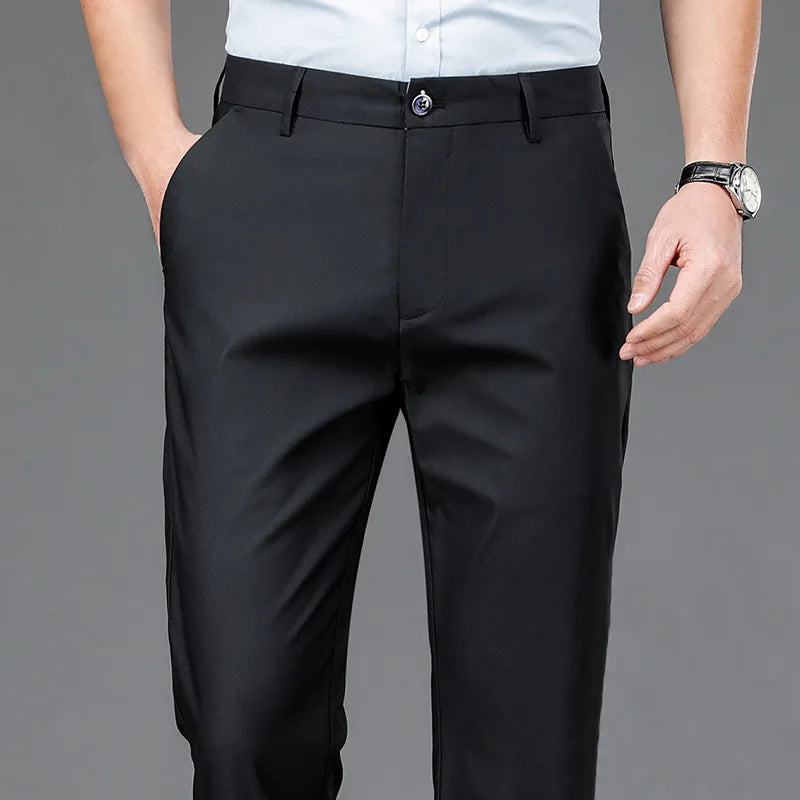 Men's Casual Trousers Pants Stretch Solid Quick Dry Spring & Summer