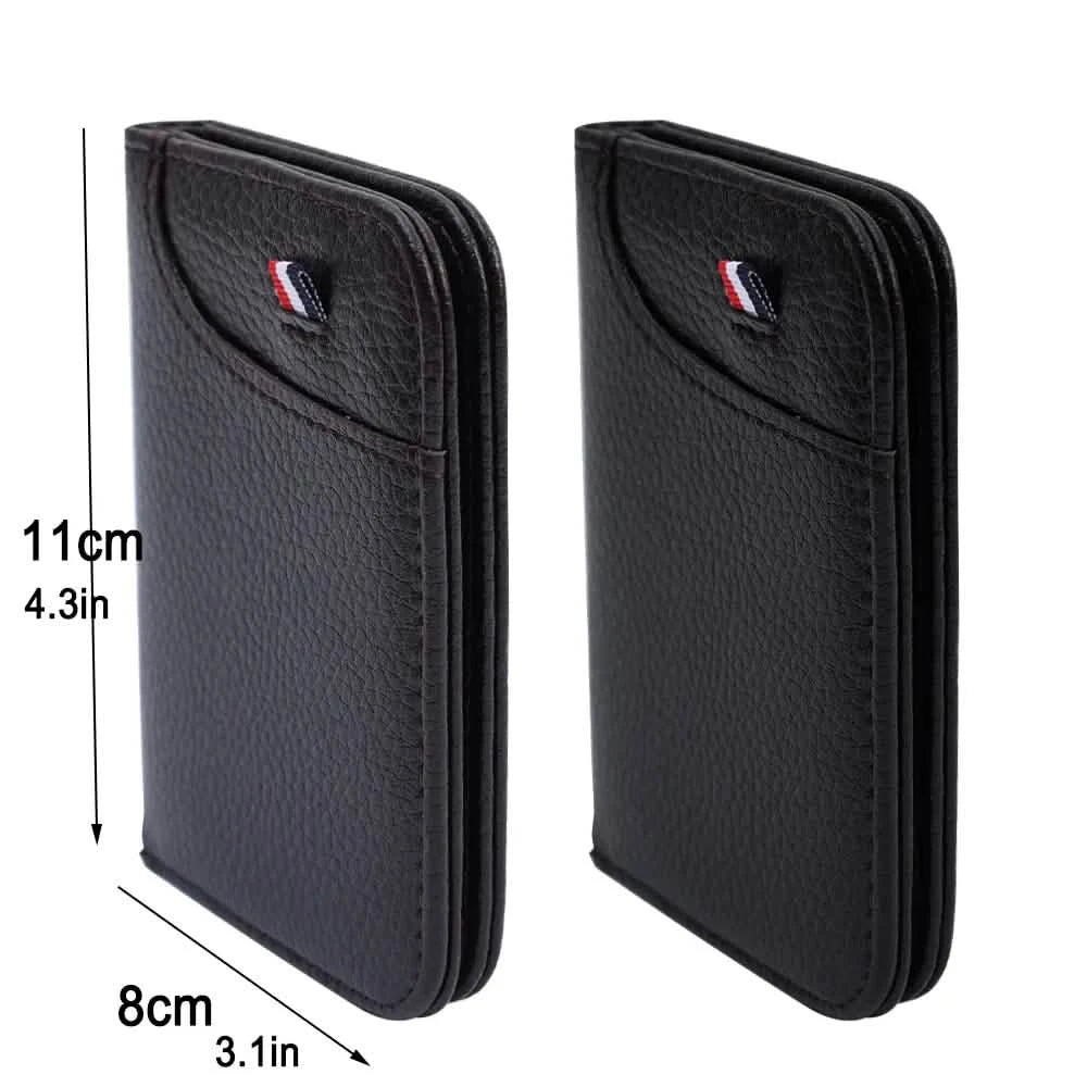 Slim PU Leather Card Holder Wallet – Mini Credit Card Wallet with 9 Card Slots (8 x 11 cm / 3.15 x 4.33 in)