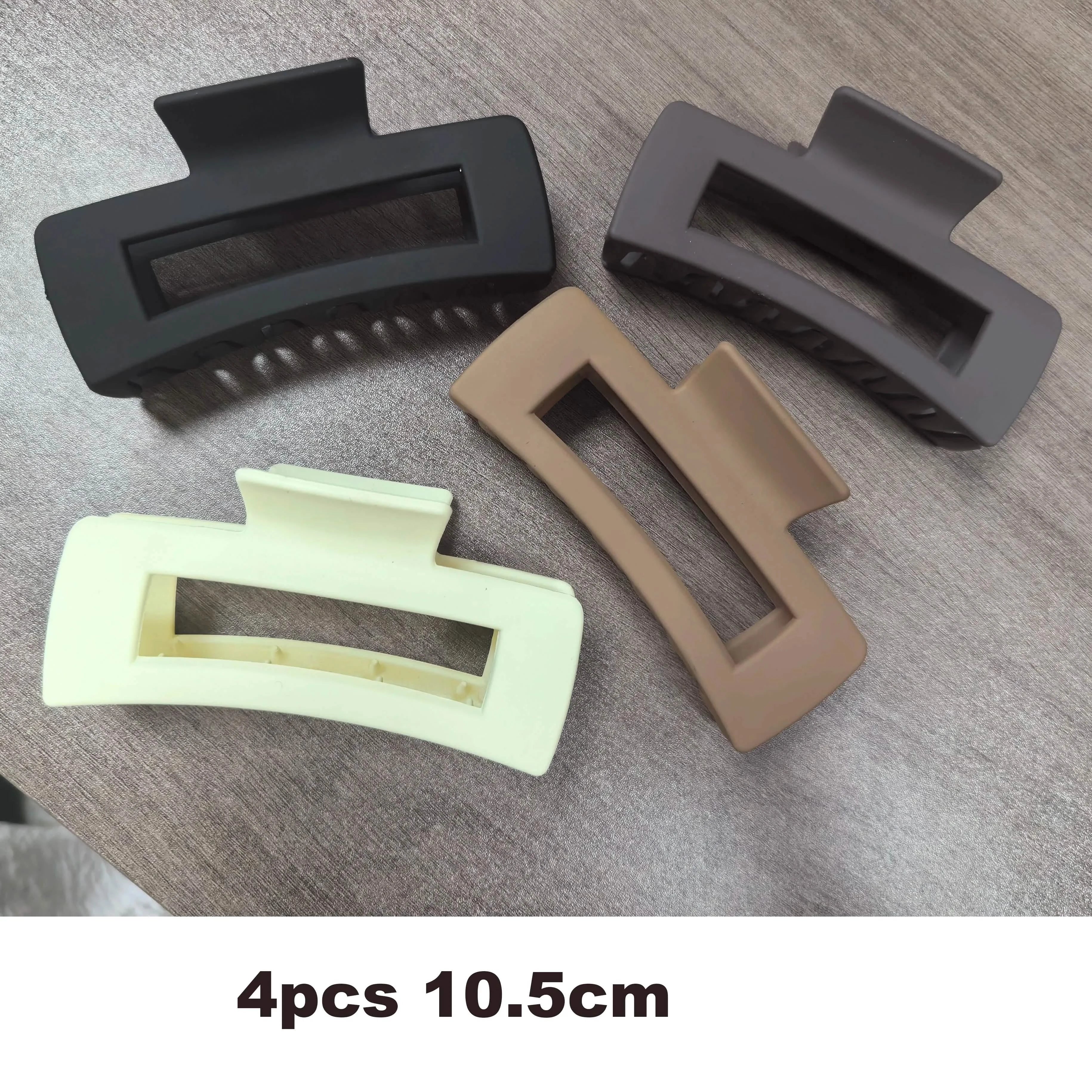 4-Pack Extra-Large Shark Jaw Hair Claw Clips - Non-Slip Hold for Thick Hair, Solid Color Hair Accessories