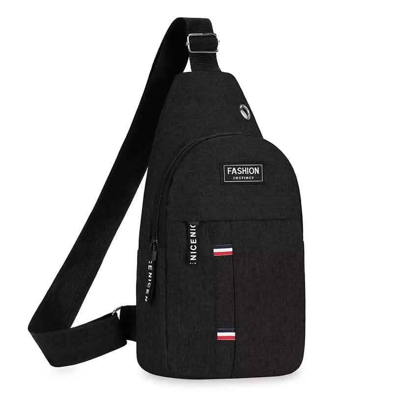 Unisex Canvas Chest Sling Bag – Large Capacity One-Shoulder Crossbody for Outdoor Sports & Travel