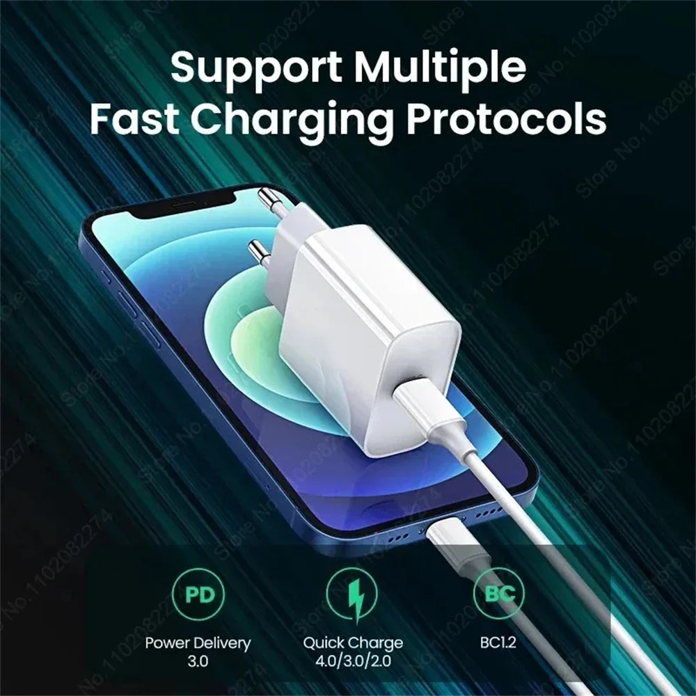 40W USB-C Fast Charger for iPhone - PD Quick Charge Power Adapter with 1 USB-C Port