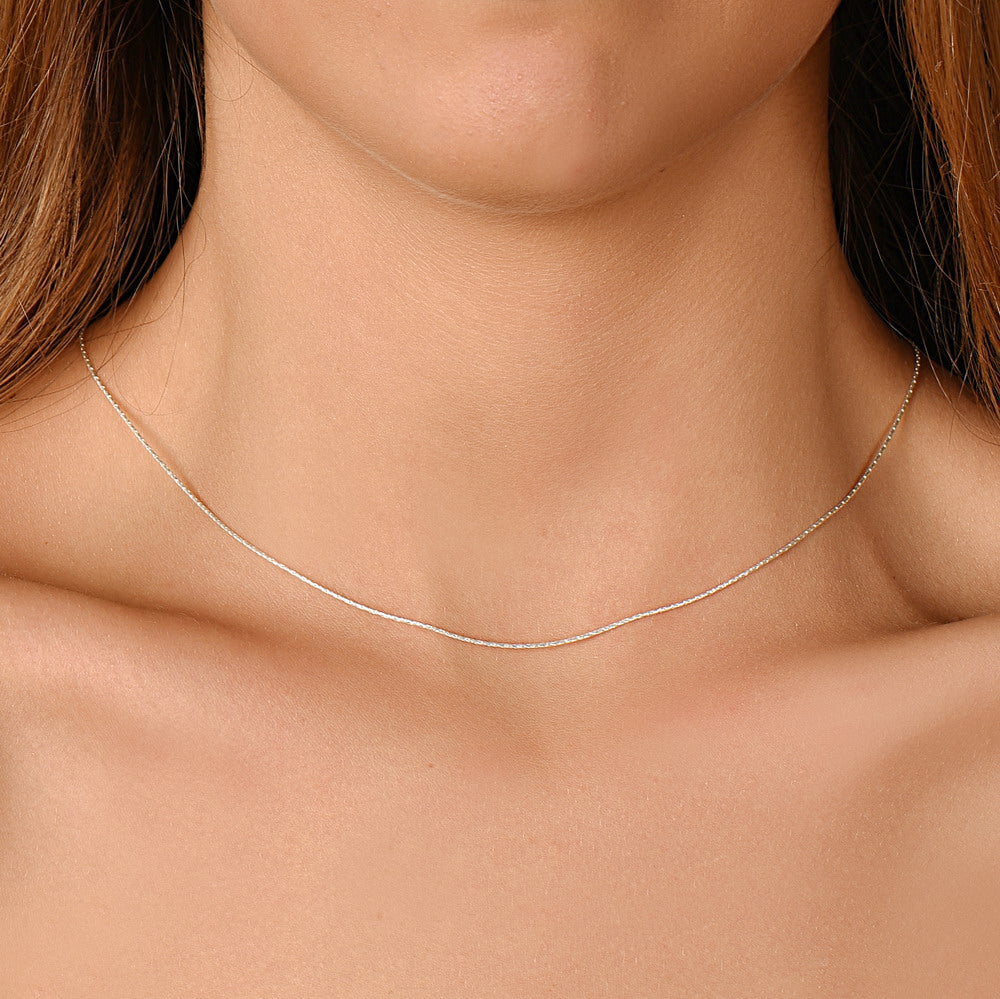 Italian Spark Chain Necklace in Solid Sterling Silver