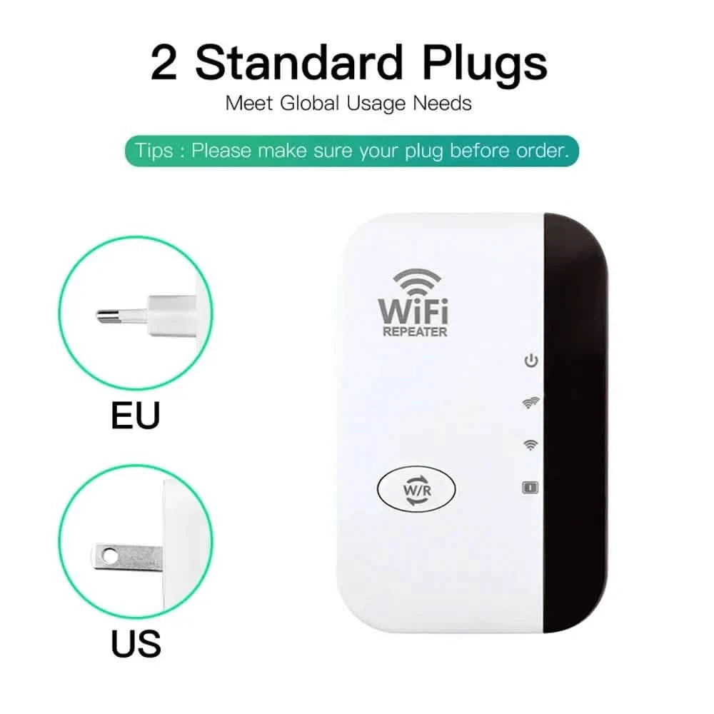 300Mbps WiFi Repeater Extender 2.4GHz 802.11n Wireless Range Booster with WPS and Ethernet Port