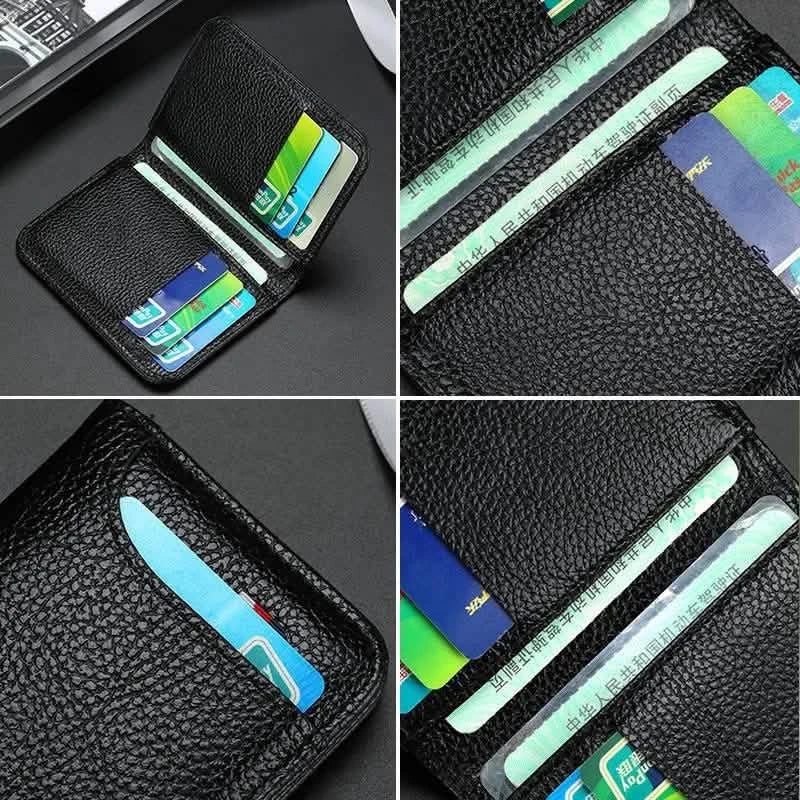 Slim PU Leather Card Holder Wallet – Mini Credit Card Wallet with 9 Card Slots (8 x 11 cm / 3.15 x 4.33 in)