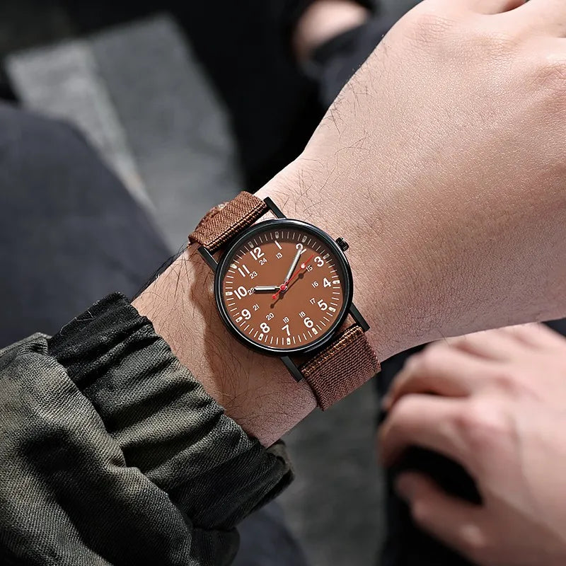 Men's Large Dial Quartz Watch 38mm (1.5 in) - Luminous Hands, Alloy Case & Bracelet, Fashion Casual