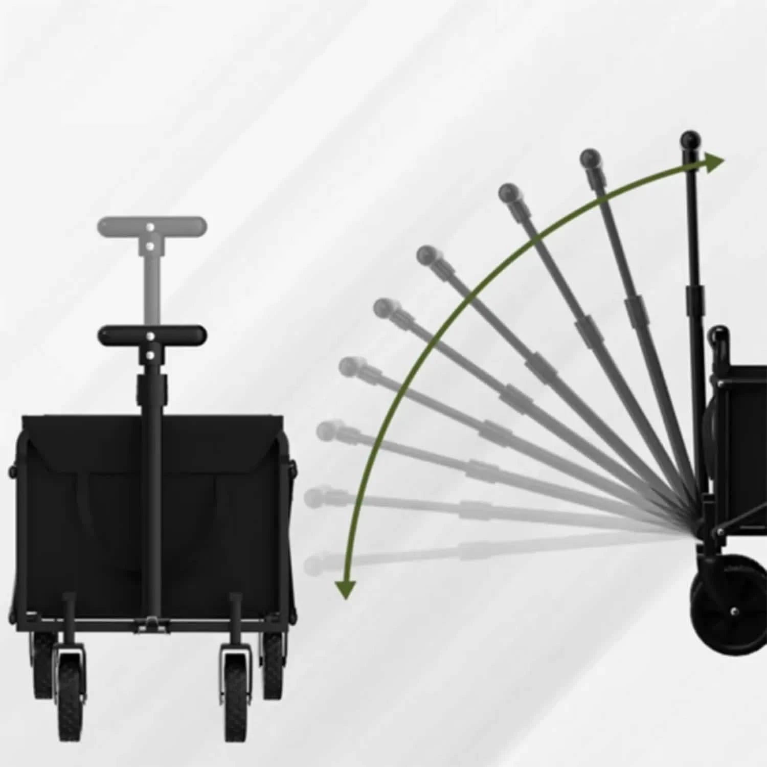 Folding Collapsible Utility Wagon Cart - Portable Handcart for Garden, Picnic, Beach & Shopping