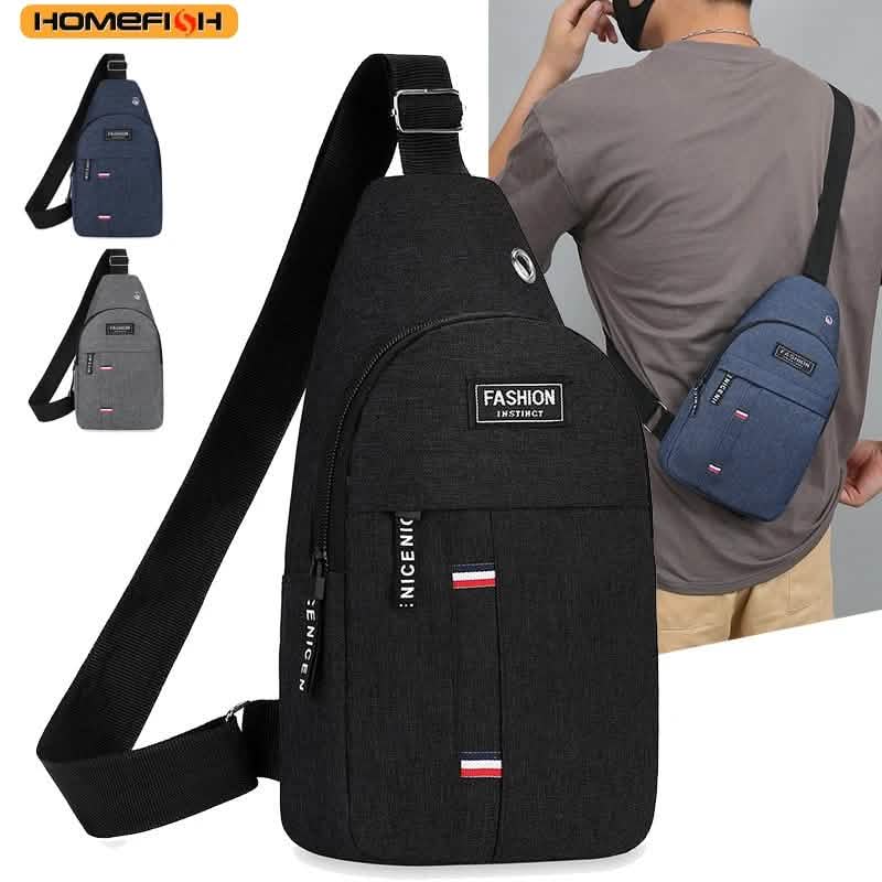 Unisex Canvas Chest Sling Bag – Large Capacity One-Shoulder Crossbody for Outdoor Sports & Travel