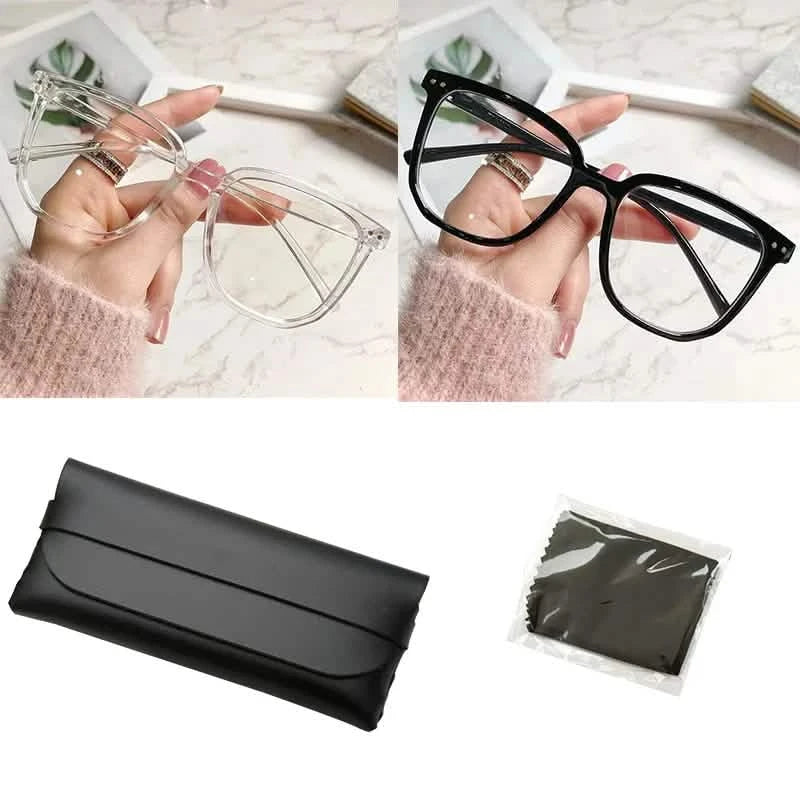 Anti-Blue Light Glasses for Women - Retro Oval Lightweight Plastic Frames with Gradient Lenses