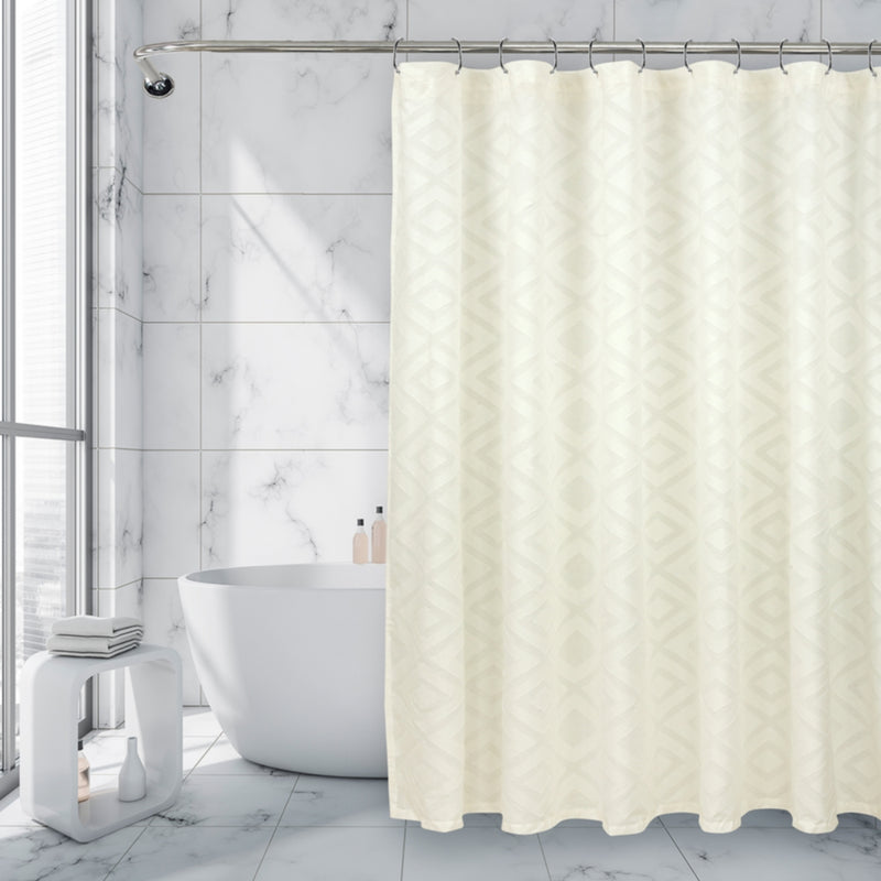 Royale Linens Double Brushed Microfber 1800 Thread Printed Shower Curtain