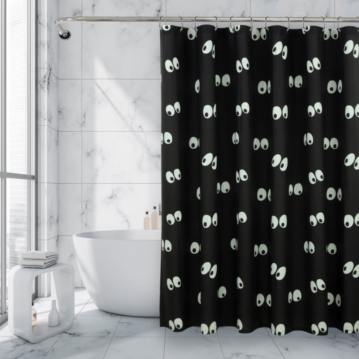 Royale Linens Double Brushed Microfber 1800 Thread Printed Shower Curtain