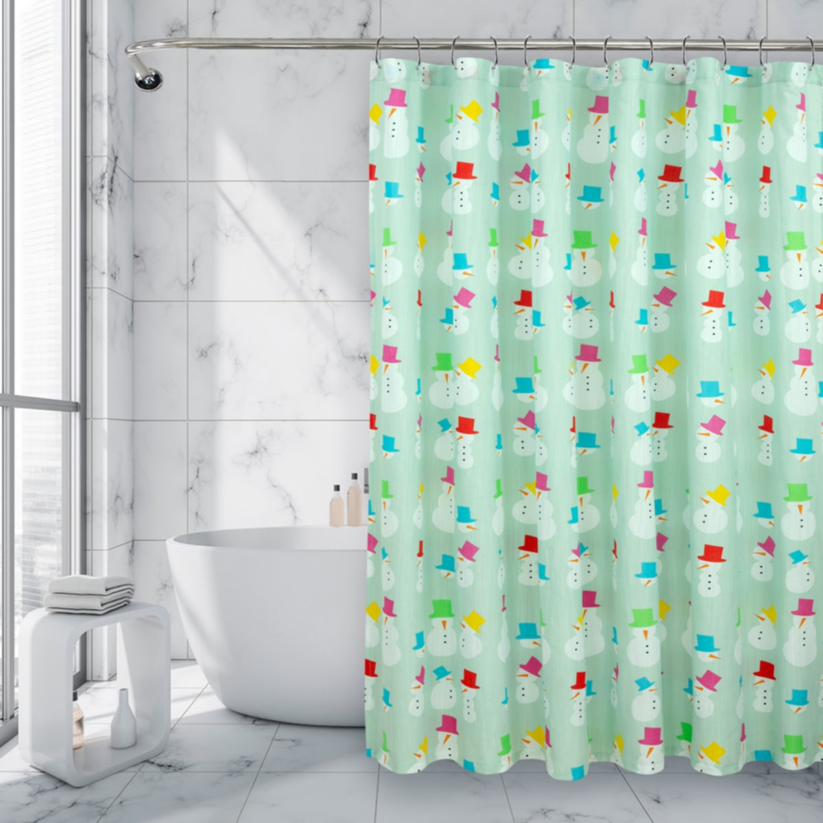 Royale Linens Double Brushed Microfber 1800 Thread Printed Shower Curtain