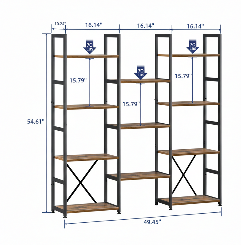 Industrial Metal Bookshelf
