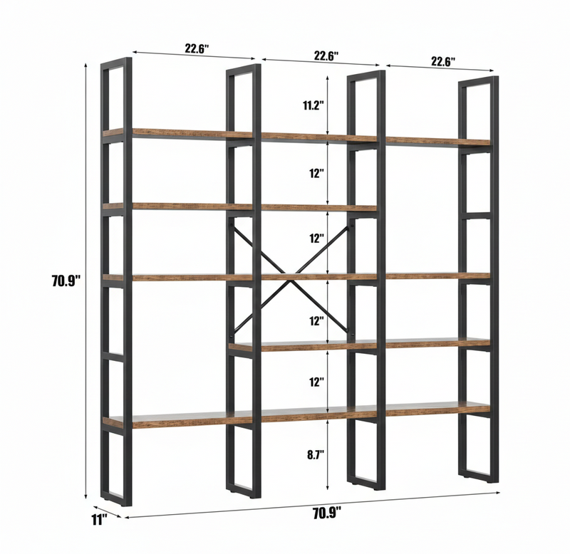 Industrial Metal Bookshelf