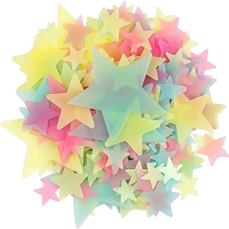 100-Pieces: Luminous Star Wall Stickers