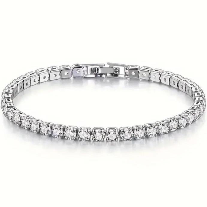 Tennis Single Row Synthetic Zircon Bracelet