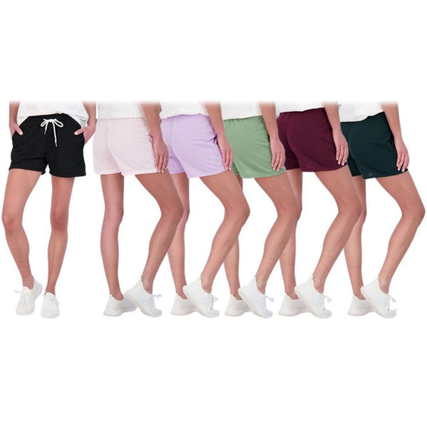 6-Pack: Women's Cotton French Terry Shorts with Pockets