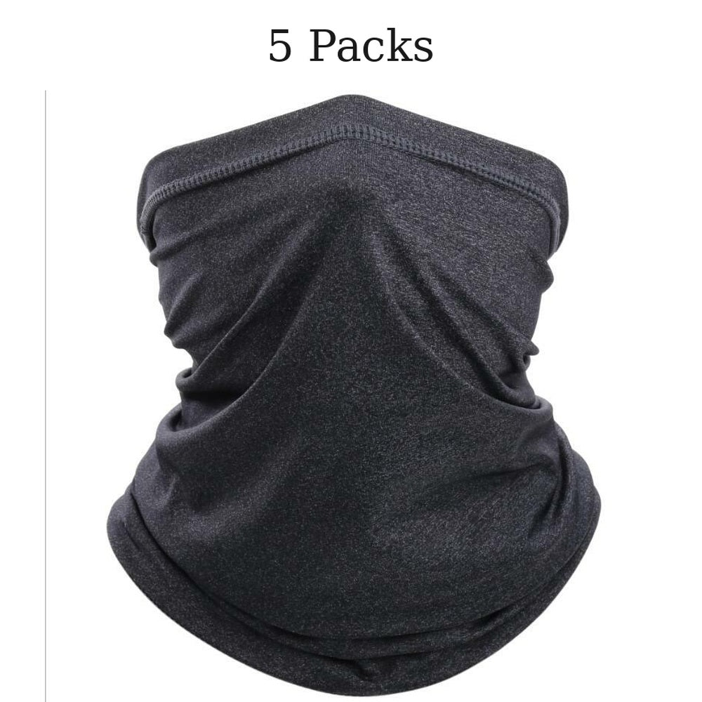 Black neck gaiter, 5-pack