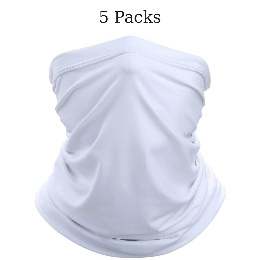 White neck gaiter, 5-pack