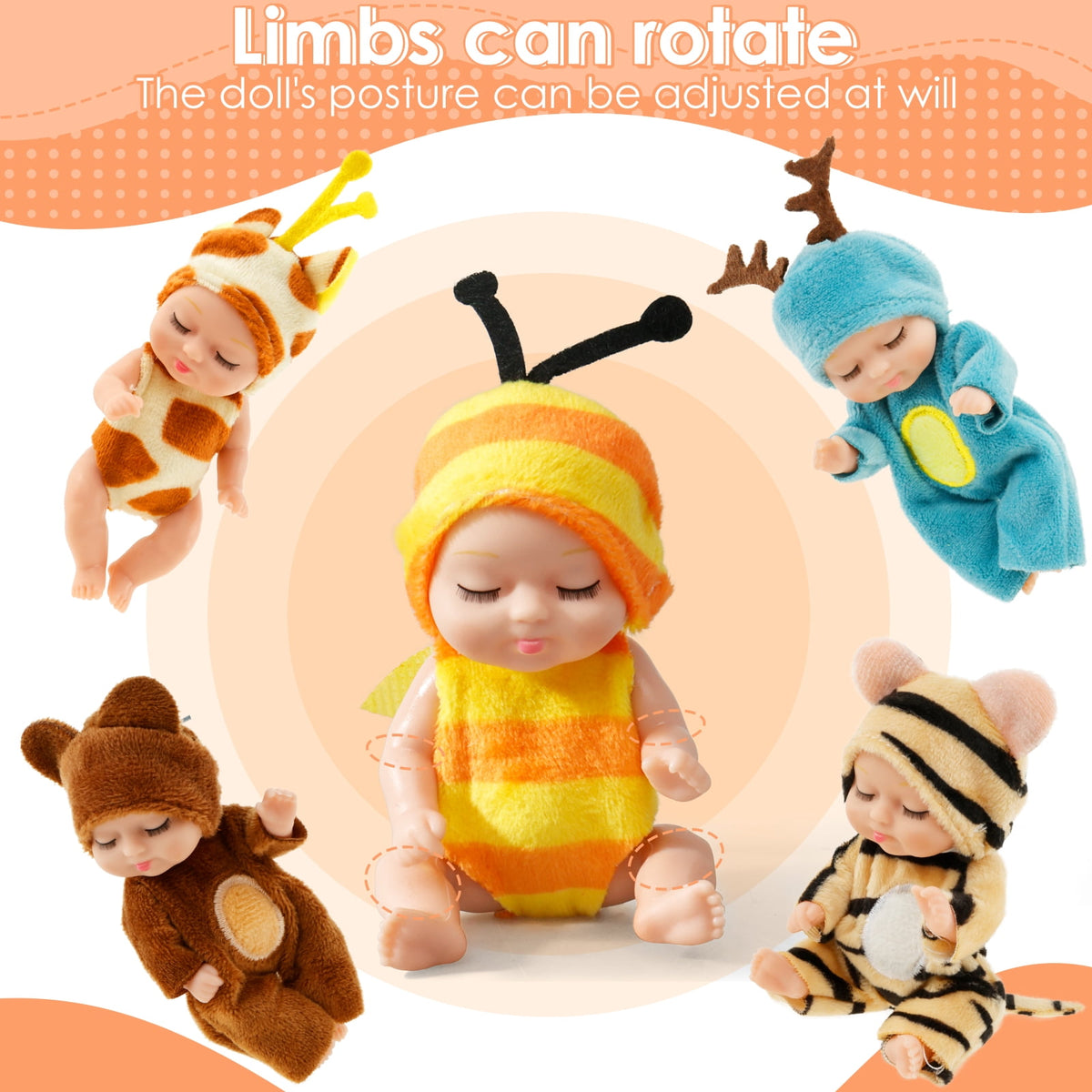 Limbs rotate so the dolls can be posed