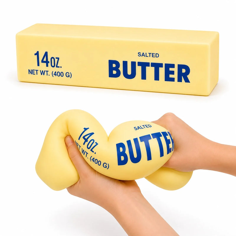 Taba Giant Salted Butter Stick Squishy 10" | Jumbo Slow Rise TPR Sensory Fidget Toy