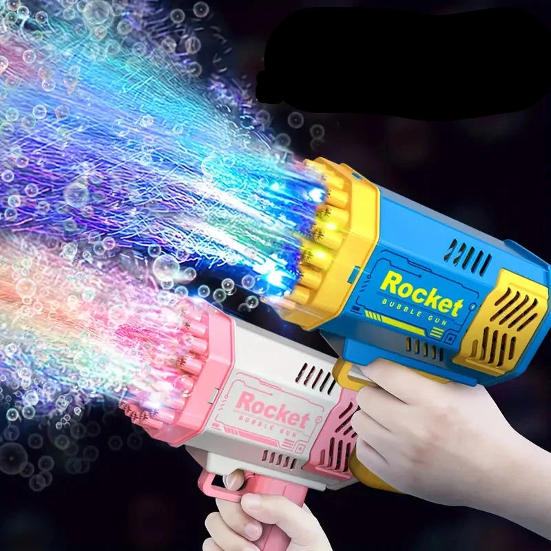 Portable Handheld Automatic Electric 40 Holes Rocket Launcher Bubble Gun with LED Light