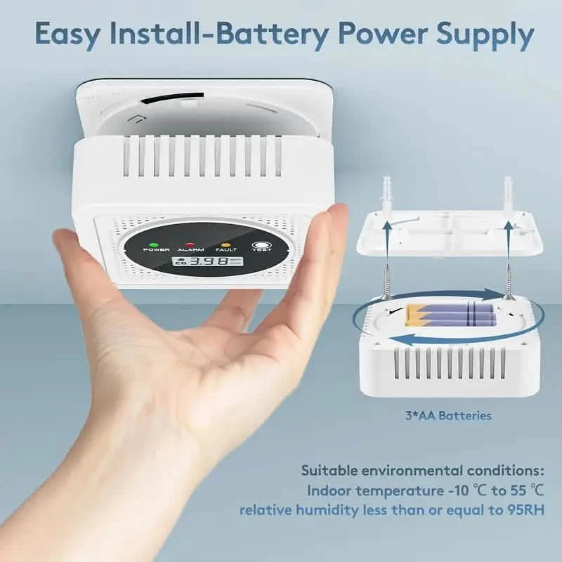 Dual Sensor Smoke & Carbon Monoxide Detector Alarm with LCD Display