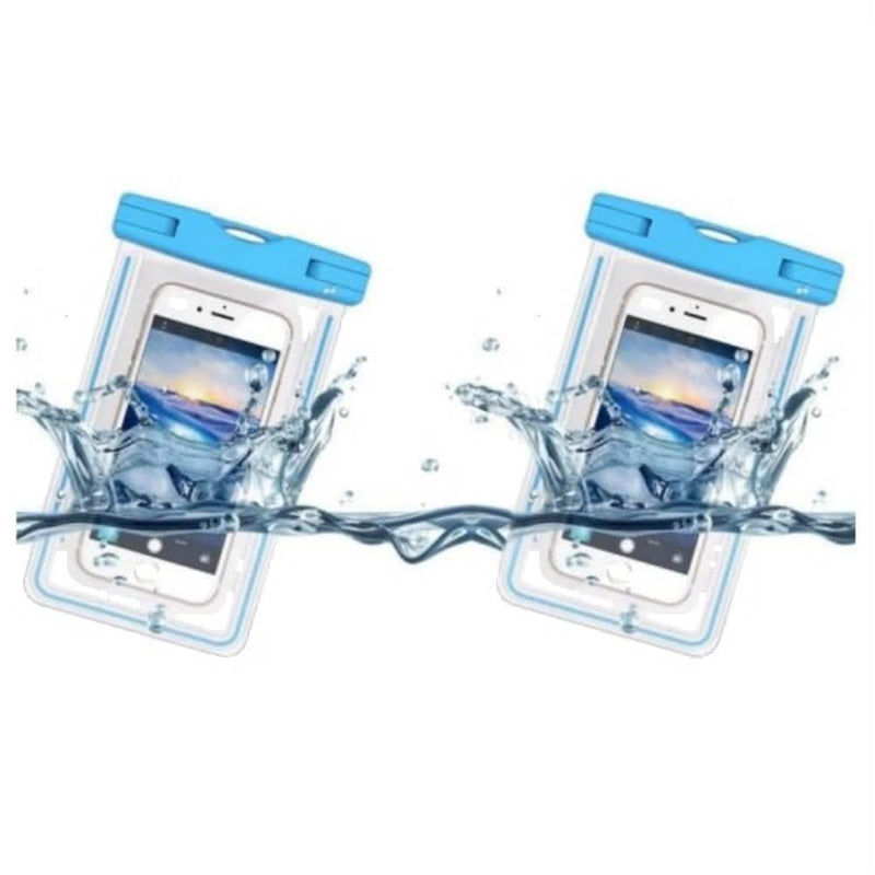 Blue waterproof phone pouch 2-pack