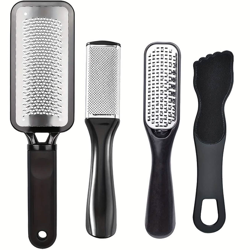 4-Piece Stainless Steel Foot File Set – Callus & Dead Skin Remover