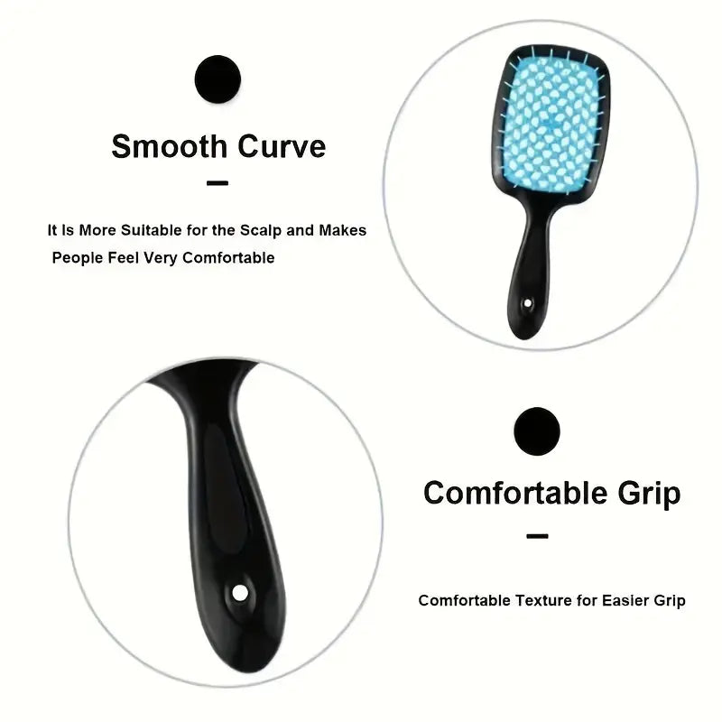 Hollow Out Hairdressing Comb Anti-Static Detangling Hair Brush Scalp Massage Hair Brush For All Hair Types