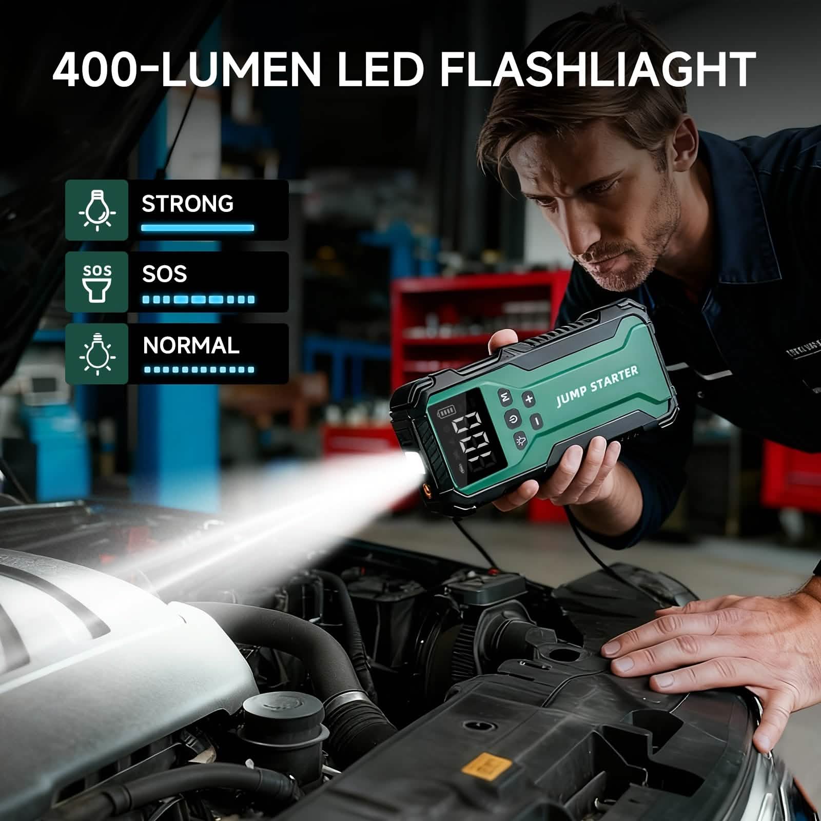 7-in-1 Emergency Car Power Supply Starter & Air Pump