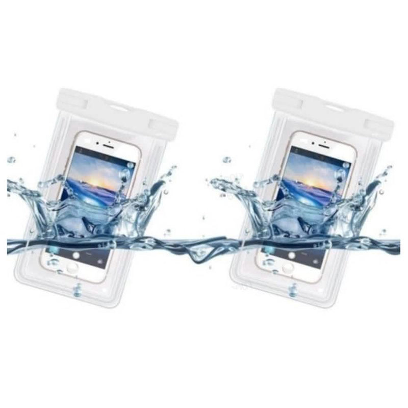 White waterproof phone pouch 2-pack