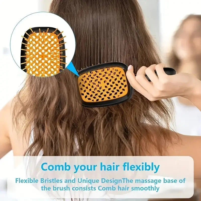 Hollow Out Hairdressing Comb Anti-Static Detangling Hair Brush Scalp Massage Hair Brush For All Hair Types