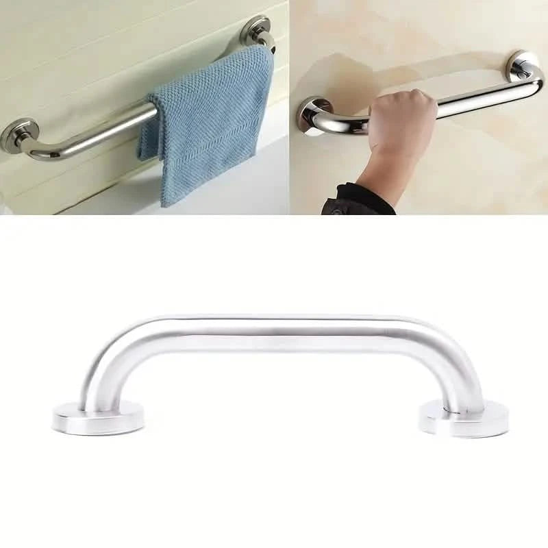 Stainless Steel 20cm Bathroom Shower Grab Bar & Towel Rail