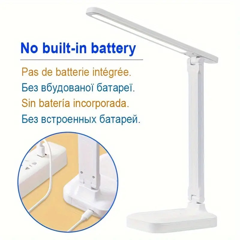 Adjustable LED Desk Lamp with Touch Control, Eye-Care Technology, USB Powered Indoor Lighting - DailySale