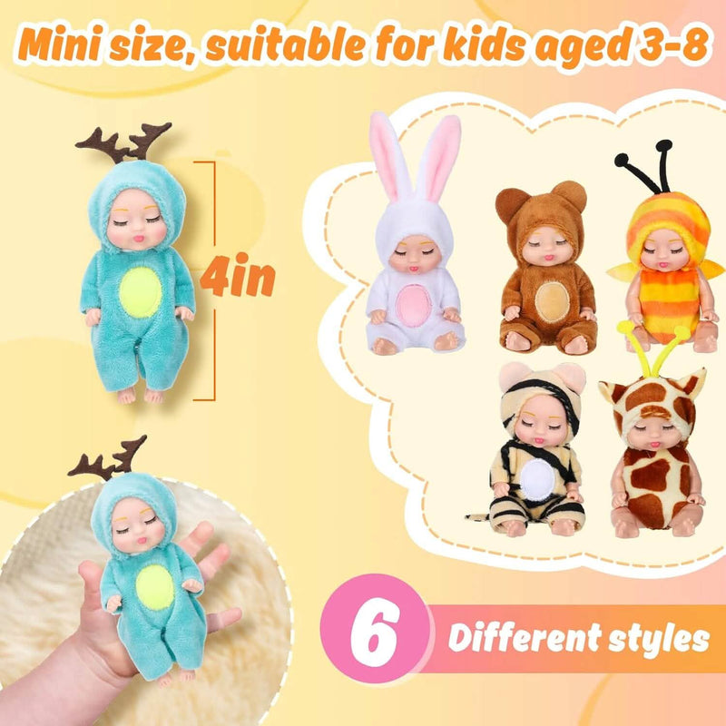 Adorable 4.3" Reborn Doll - Mini Cute Sleeping Youngsters Series Toys & Games - DailySale