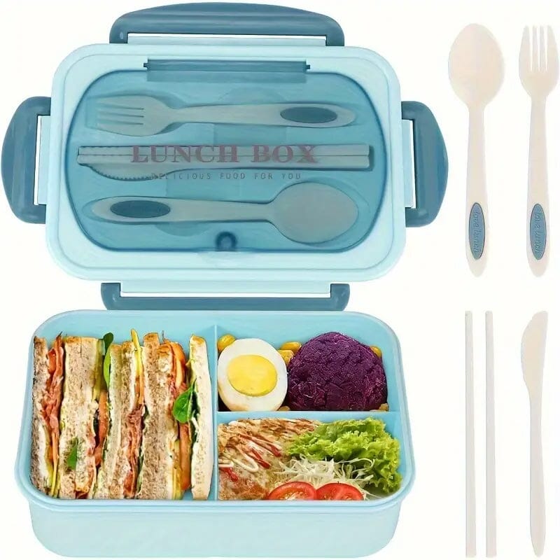 Adult Leak Proof Lunch Box with Tableware Kitchen Storage Blue - DailySale