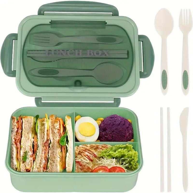 Adult Leak Proof Lunch Box with Tableware Kitchen Storage Green - DailySale