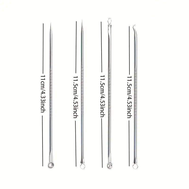 4-Piece Set: Blackhead Remover Tool for Blackheads, Acne and Dark Spots