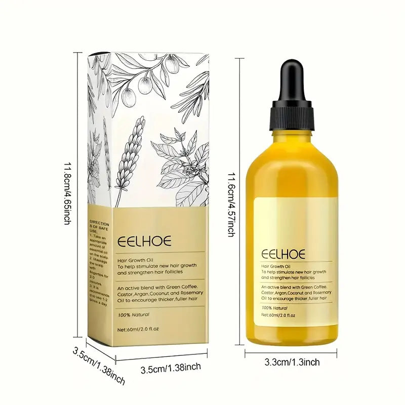 EELHOE Hair Growth Oil & Scalp Treatment Plant Extract for Dry Damaged Hair