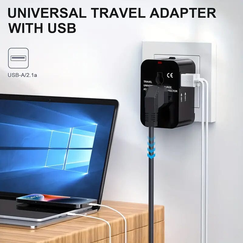 All-in-One Universal Travel Charger with Dual USB Charging Ports Mobile Accessories - DailySale