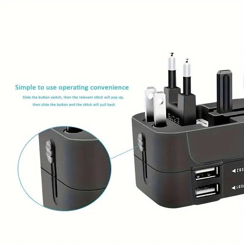 All-in-One Universal Travel Charger with Dual USB Charging Ports Mobile Accessories - DailySale