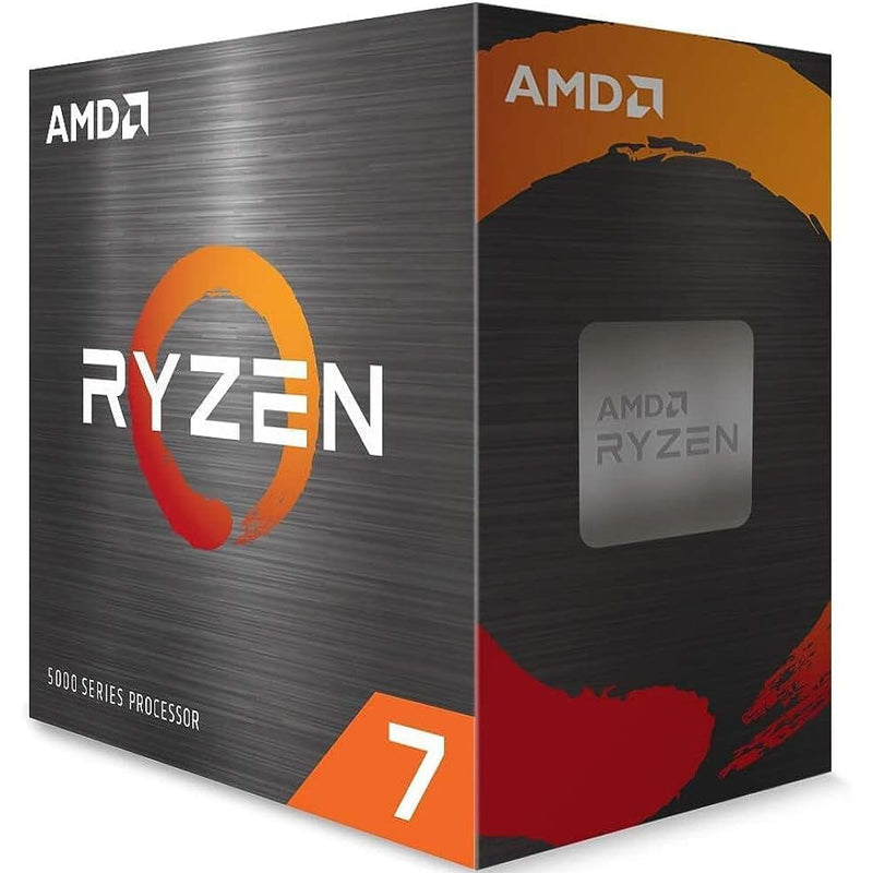 Left view of retail box of AMD Ryzen 7 5800X 8-core, 16-Thread Unlocked Desktop Processor (Refurbished)