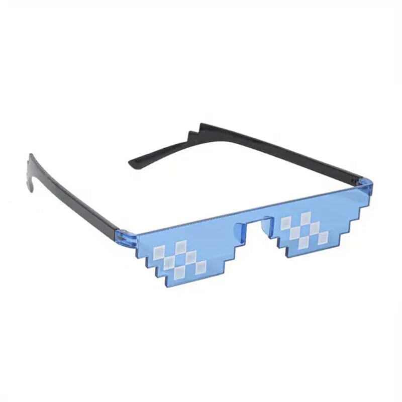 Anime Pixel Mosaic Funny Party Glasses Holiday Decor & Apparel Blue - DailySale