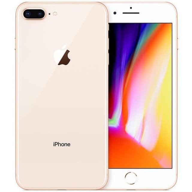 Front and back view of a gold Apple iPhone 8 Plus - Fully Unlocked (Refurbished)