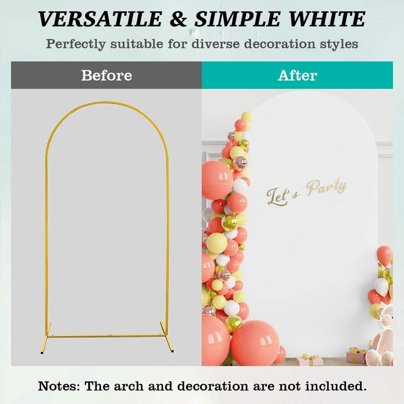 Arch Backdrop Stand Cover White Spandex Fitted Double-Sided Background Covering Holiday Decor & Apparel - DailySale