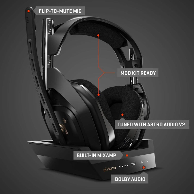 ASTRO Gaming A50 Wireless Headset + Base Station Gen 4 - Compatible with Xbox Series X|S, Xbox One, PC, Mac (Refurbished) Headphones - DailySale