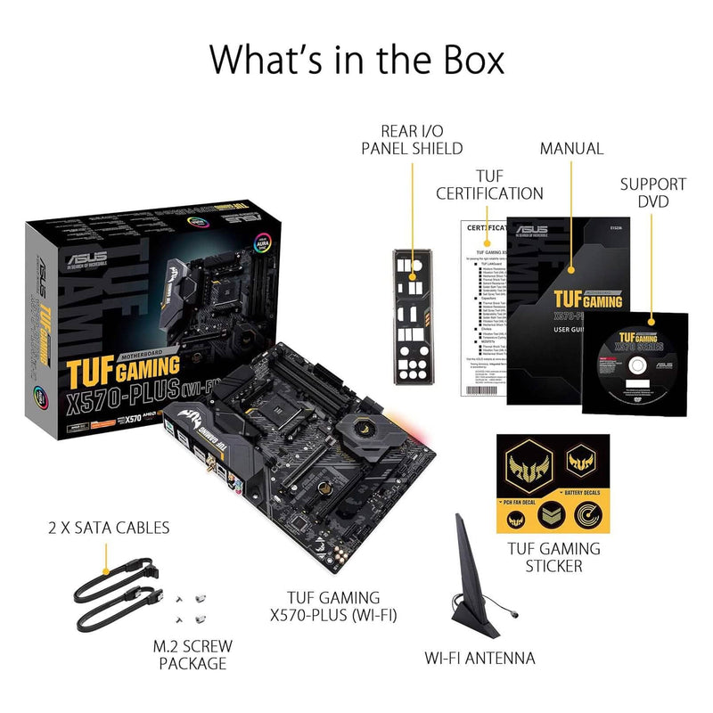 ASUS AM4 TUF Gaming X570-Plus Wi-Fi Zen 3 Ryzen 5000 and 3rd Gen Ryzen ATX Motherboard Computer Accessories - DailySale