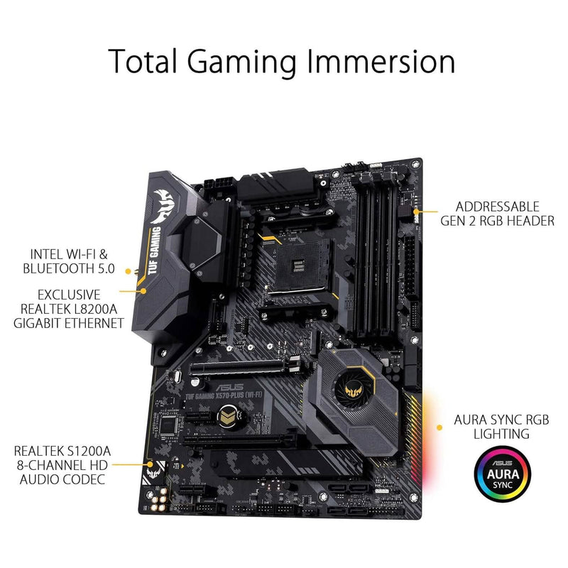 ASUS AM4 TUF Gaming X570-Plus Wi-Fi Zen 3 Ryzen 5000 and 3rd Gen Ryzen ATX Motherboard Computer Accessories - DailySale